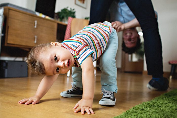 kid in downward dog