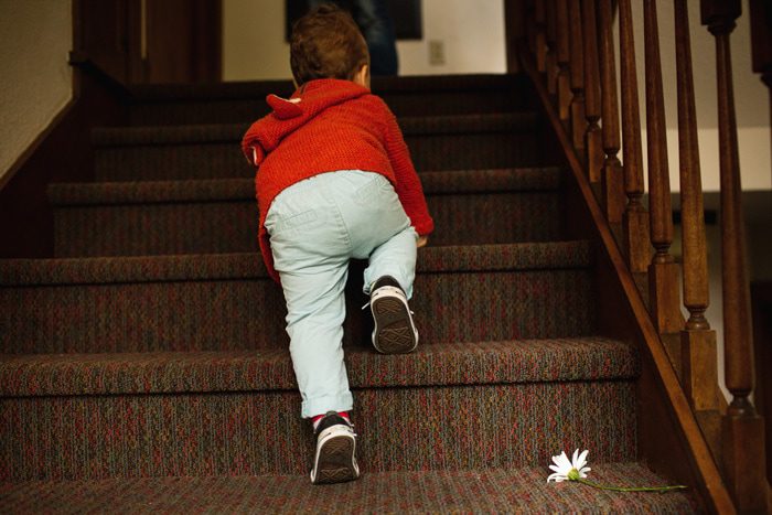 crawling up stairs